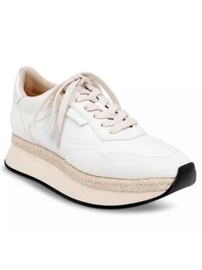 NEW L'AGENCE Ivone Lace Up Sneakers in Vintage White